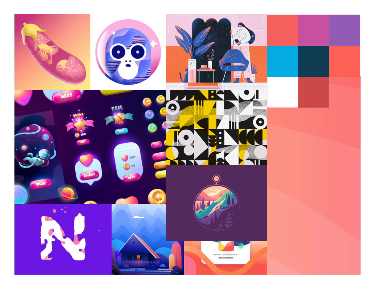 Geometric Animation moodboard help set the tone and feeling for the animation process.