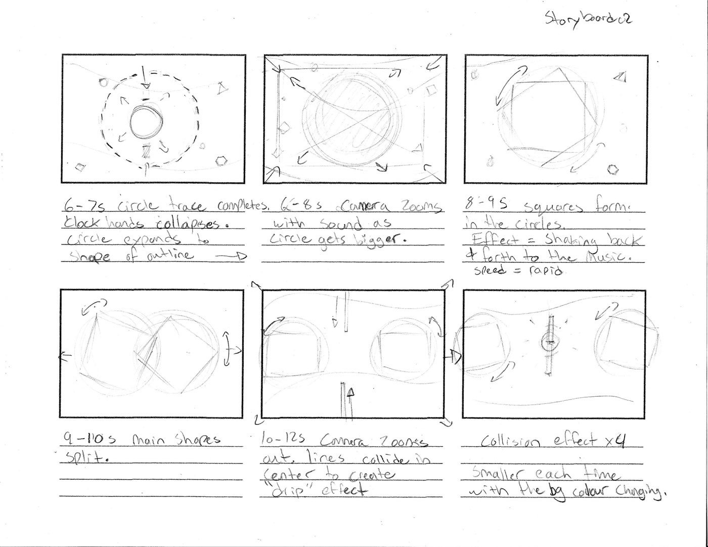 Geometric Animation storyboard page two.