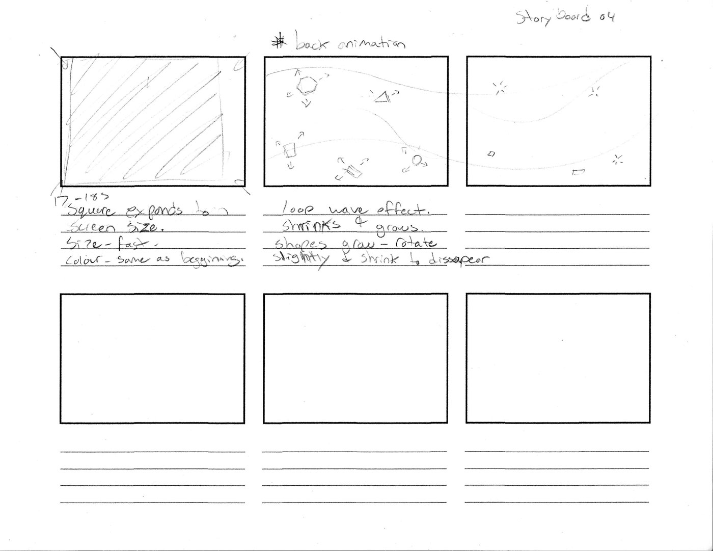 Geometric Animation storyboard page four.